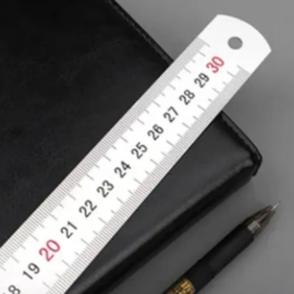 2pcs 30 cm / 12 Inch Stainless Steel Ruler Dual Sided Scale Metric & Inch Scale Straight Edge Ruler Metal Ruler For Drafting