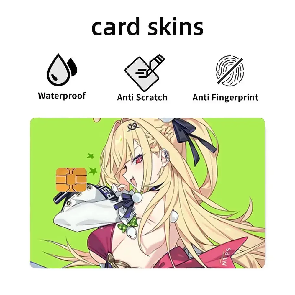 Game Zenless Zone Zero Cissia 4pcs 1Set Funny Shell On Off Ultra Thin No Fade Sticker Skin Cover Film For Debit Credit Card