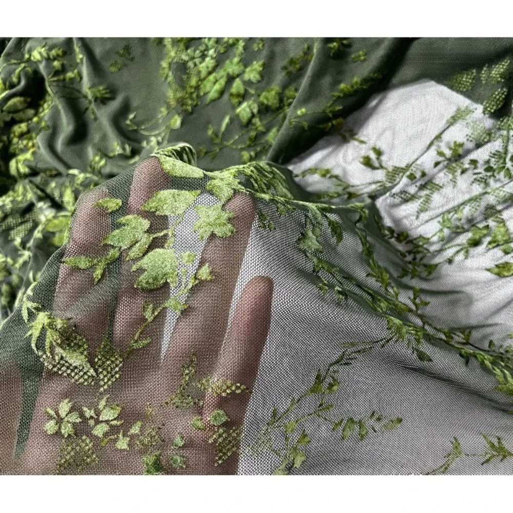 

Эластичная сетчатая ткань с цветочным узором для пошива одежды ручной работы, дизайнерской модной одежды, ткани для шитья своими руками, ткань в метрах