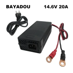 14.6V 20A Lithium Lifepo4 Battery Charger 12V 12.8V 4S Iron Phosphate UPS System Solar Car LFP RV Fast Charger Copper Nose