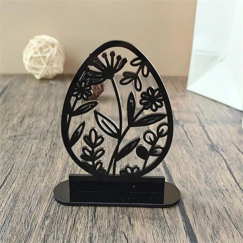 Easter Rabbit Decorations Spring Home Decor Hollow Out Acrylic Standing Rabbit Eggs Figurine Statue Ornaments Party Gifts X3UC