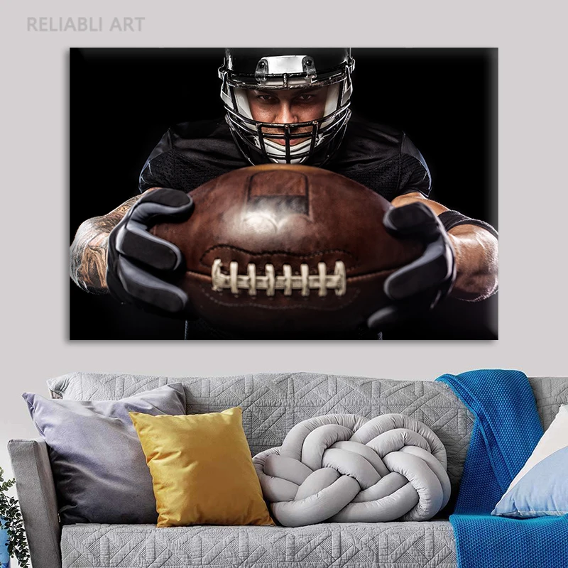 Modern American Football Canvas Painting Wall Art Sports Player Art Posters and Prints for Living Room Home Decoration Cuadros