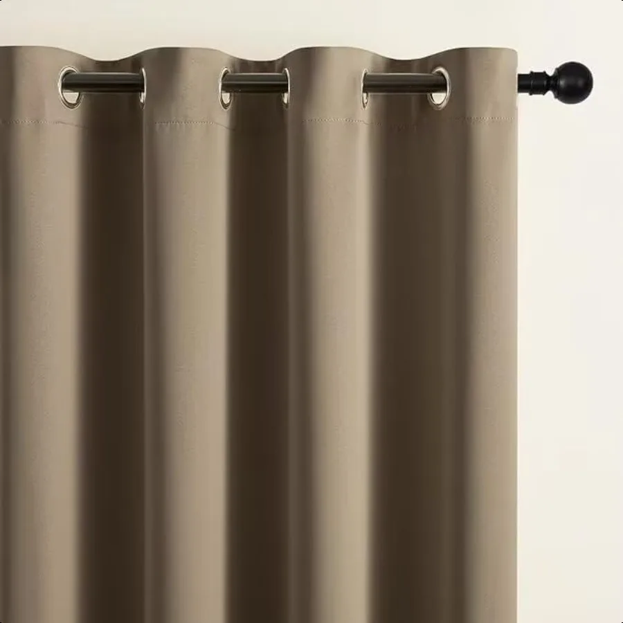 Rideaux occultants pour chambre à coucher, 84 pouces de Long, 2 panneaux, isolation thermique, assombrissant, avec œillets, pour fenêtre douce