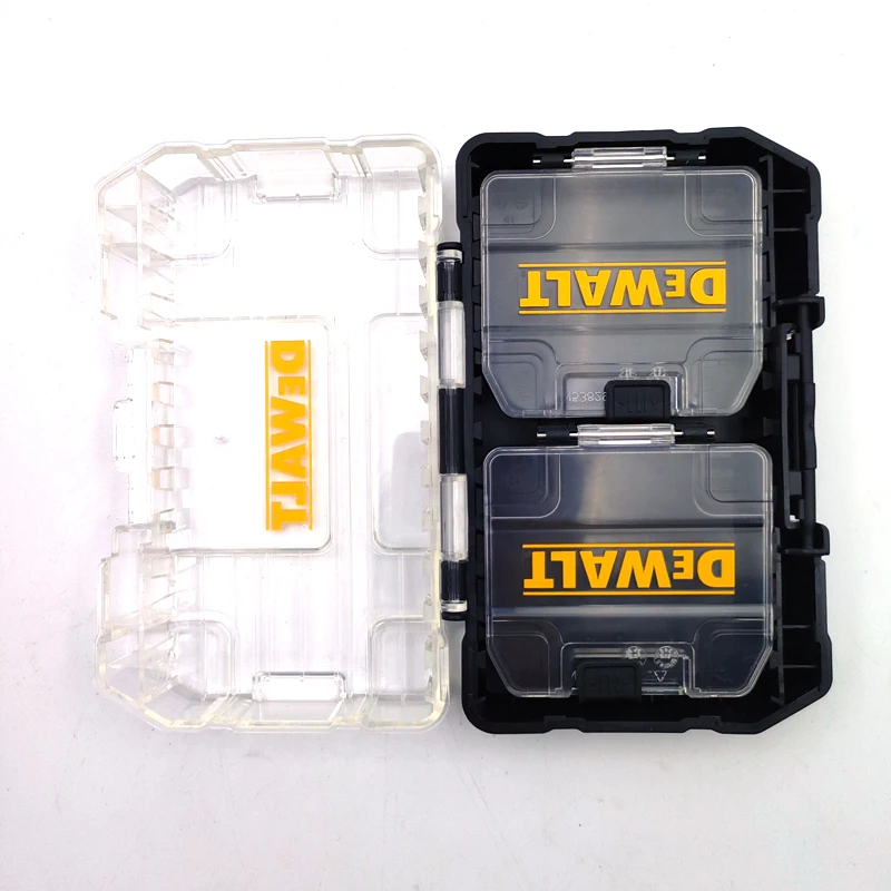 DEWALT TSTAK حافظة أدوات صعبة صغيرة سوداء متوسطة 1 قطعة صغيرة 2 قطعة مجموعة متعددة الوظائف تكويم هارد شل صندوق تخزين أجزاء
