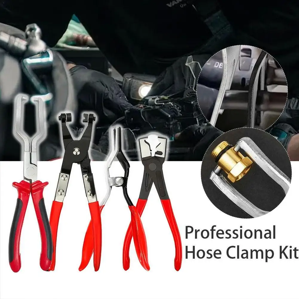 

4pcs/Set Hose Clamp Kit, Fuel Line Disconnecting, Electrical Disconnect Pliers Automotive, Hose Remover Caliper Tool Sets