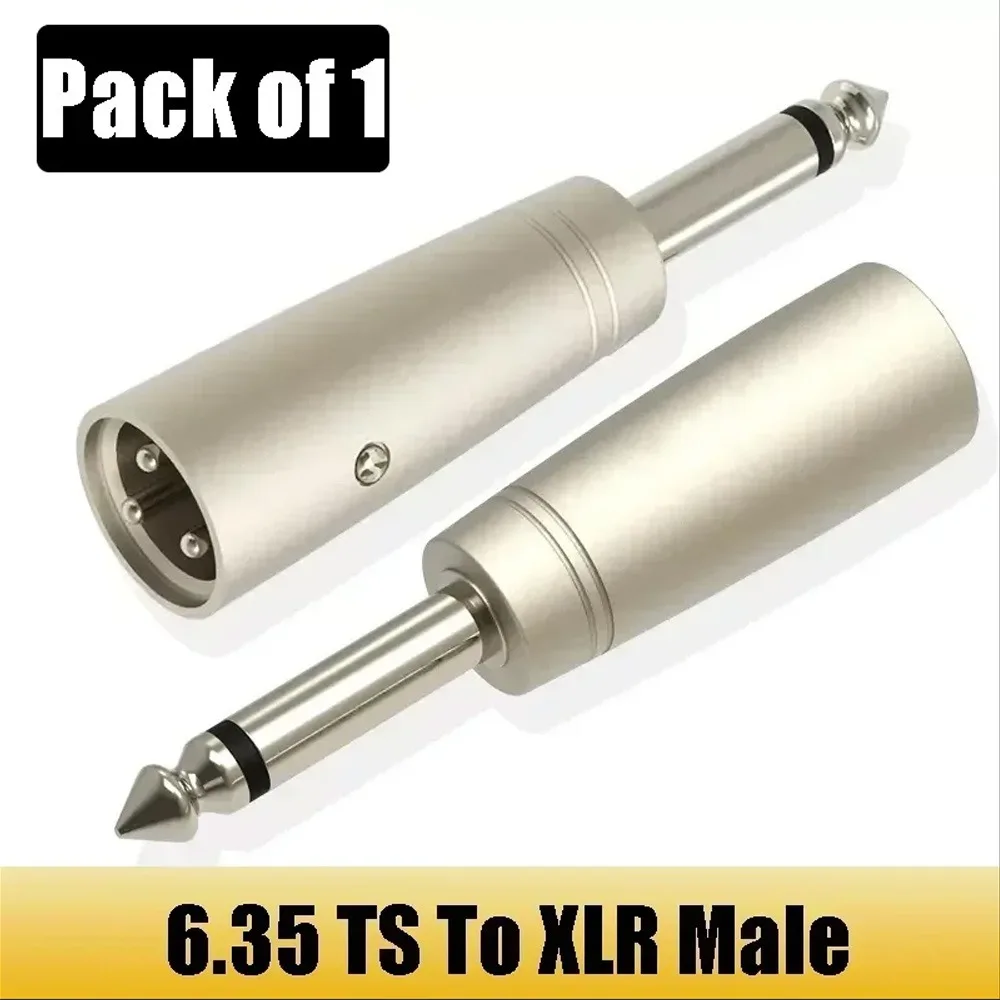 1Pcs 3Pin Interface XLR Audio Jack Adapter 3.5mm 1/4 Standard Plug Audio Plug Connector Converter 6.35mm TS TRS