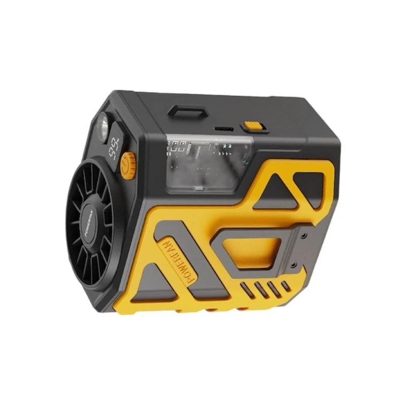 

K1AD Wearable Waist Fan 6000mAh Portable Clip Fan Rechargable Cooling Fan ABS Texture