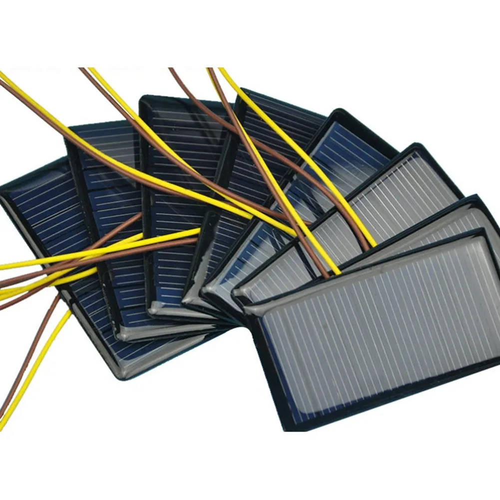 10PCS 5V 60mA for mini Solar Cell Panel 68x37mm Battery Charger with 15cm Cable for DIY Solar Power and Small Device