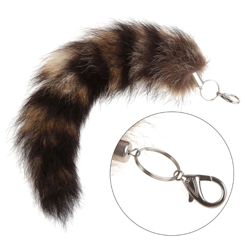 for KEY Ring Raccoon Coat Tails Chain Keychain Keyring Gift New