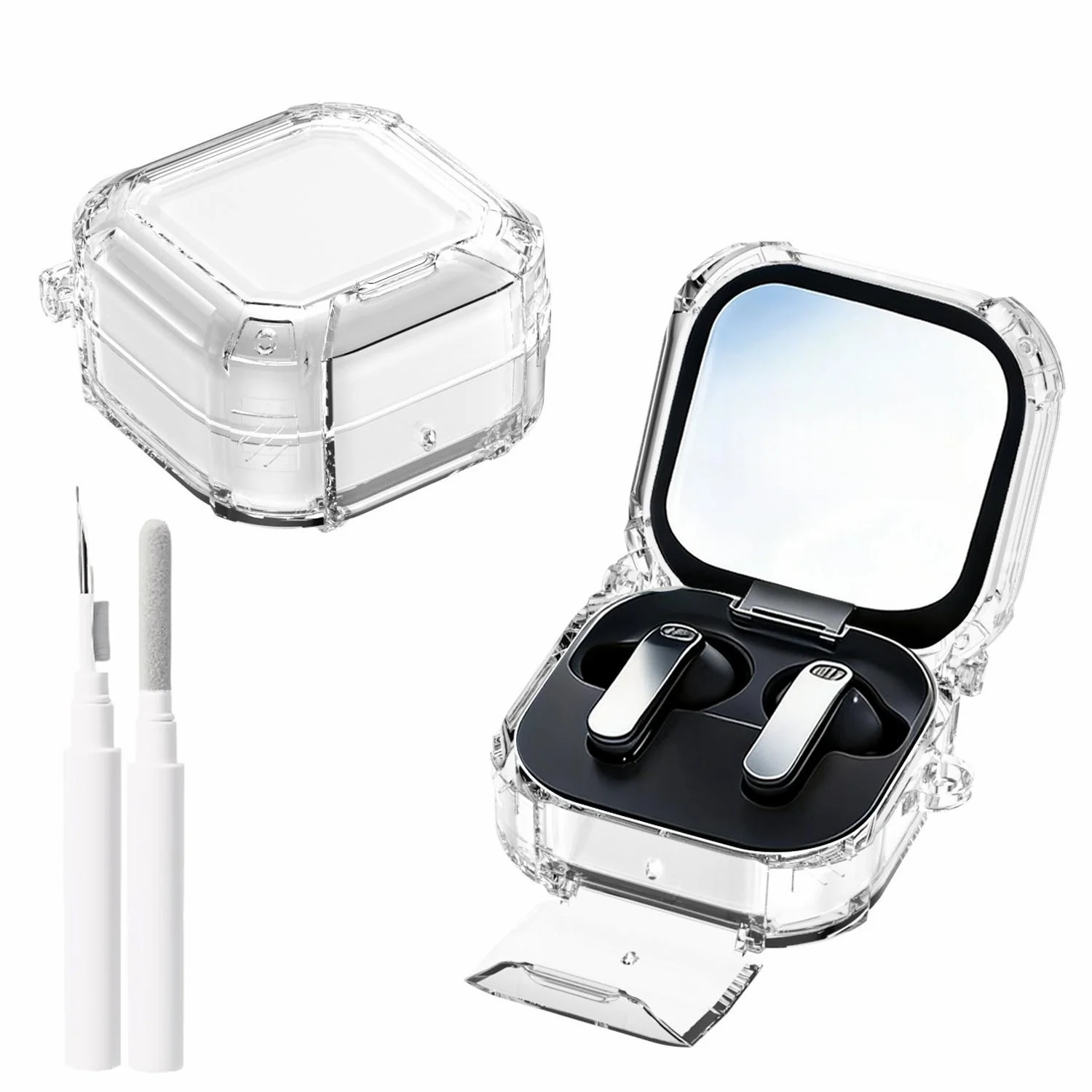 Shockproof Cover for Samsung Galaxy Buds 4 Pro Case/Galaxy Buds 4 with Lock Clip*Phone Stand Full body protection for buds 4 pro