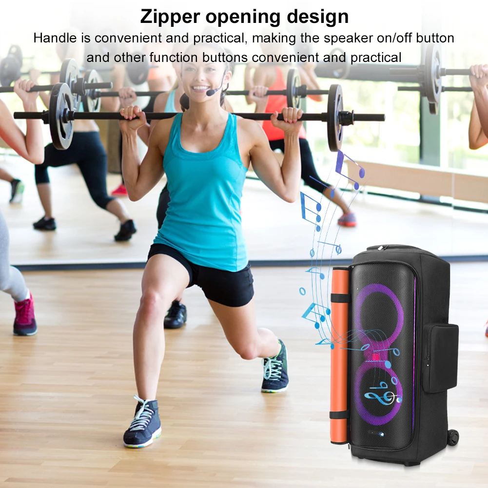 حافظة غبار مكبر صوت محمول مع ميكروفون جيب مكبر صوت للحفلات غطاء غبار نايلون على الوجهين حقيبة تخزين مكبر الصوت لصندوق الحفلات JBL 710 #3