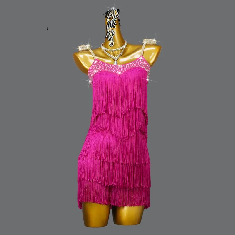 

New Latin Dance Dress tassels Skirts Sexy Women Prom Costume Cabaret Clothes Outdoor Salsa Dancewrar Line Suit Stage Performance