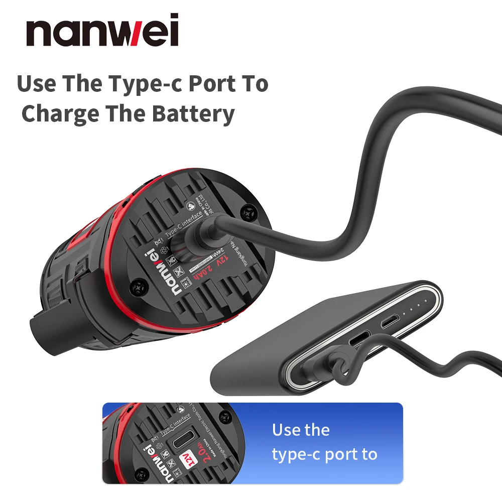 Imagem -03 - Nanwei-mini Lanterna Portátil Luz Forte Super Bright Iluminação Led Tipo-c Interface de Carregamento 12v Exterior