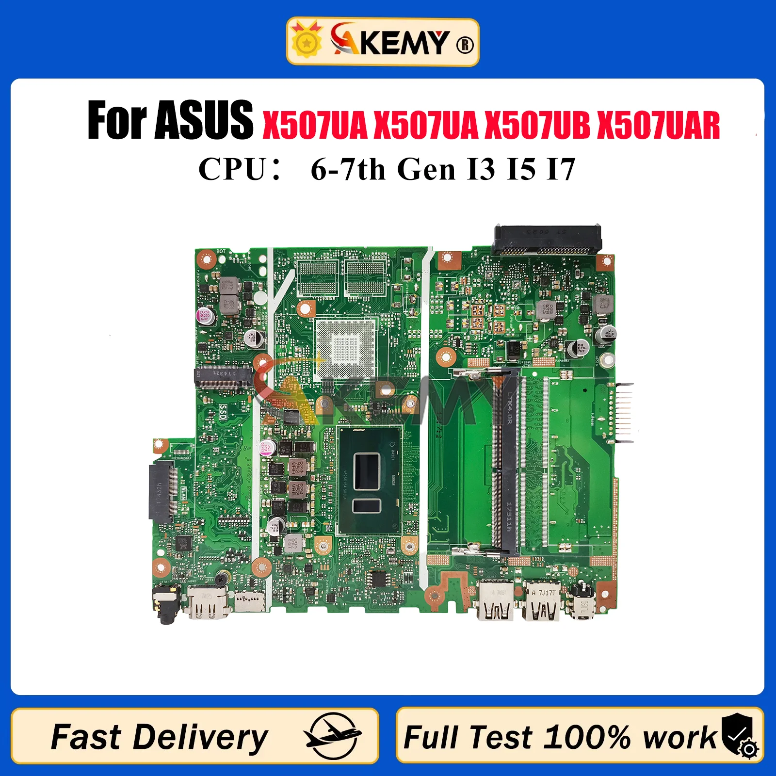 

X507UA Laptop Motherboard For ASUS X507U A507U F507U Y5000U X507UA X507UB X507UAR X507UBR X507UF X507UFR Mainboard I3 I5 I7 CPU