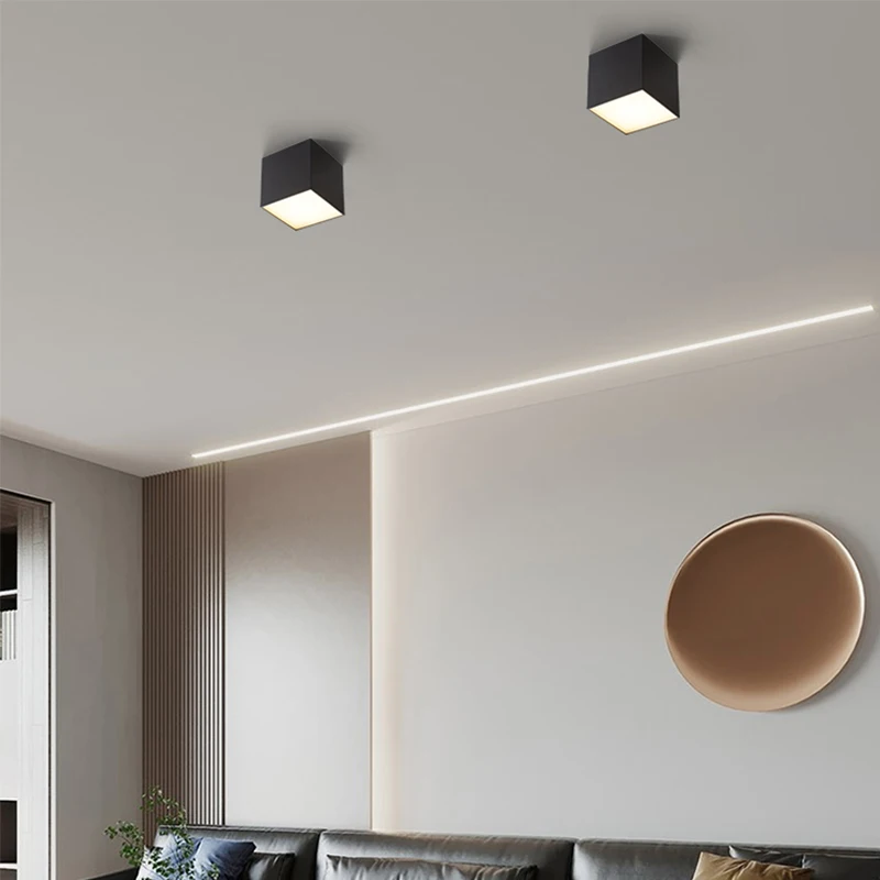 Creative Led Ceiling Lights White Black Acrylic Lamps For Bedroom Living Dining Room Aisle Indoor Daily Lightings Home Fixtures