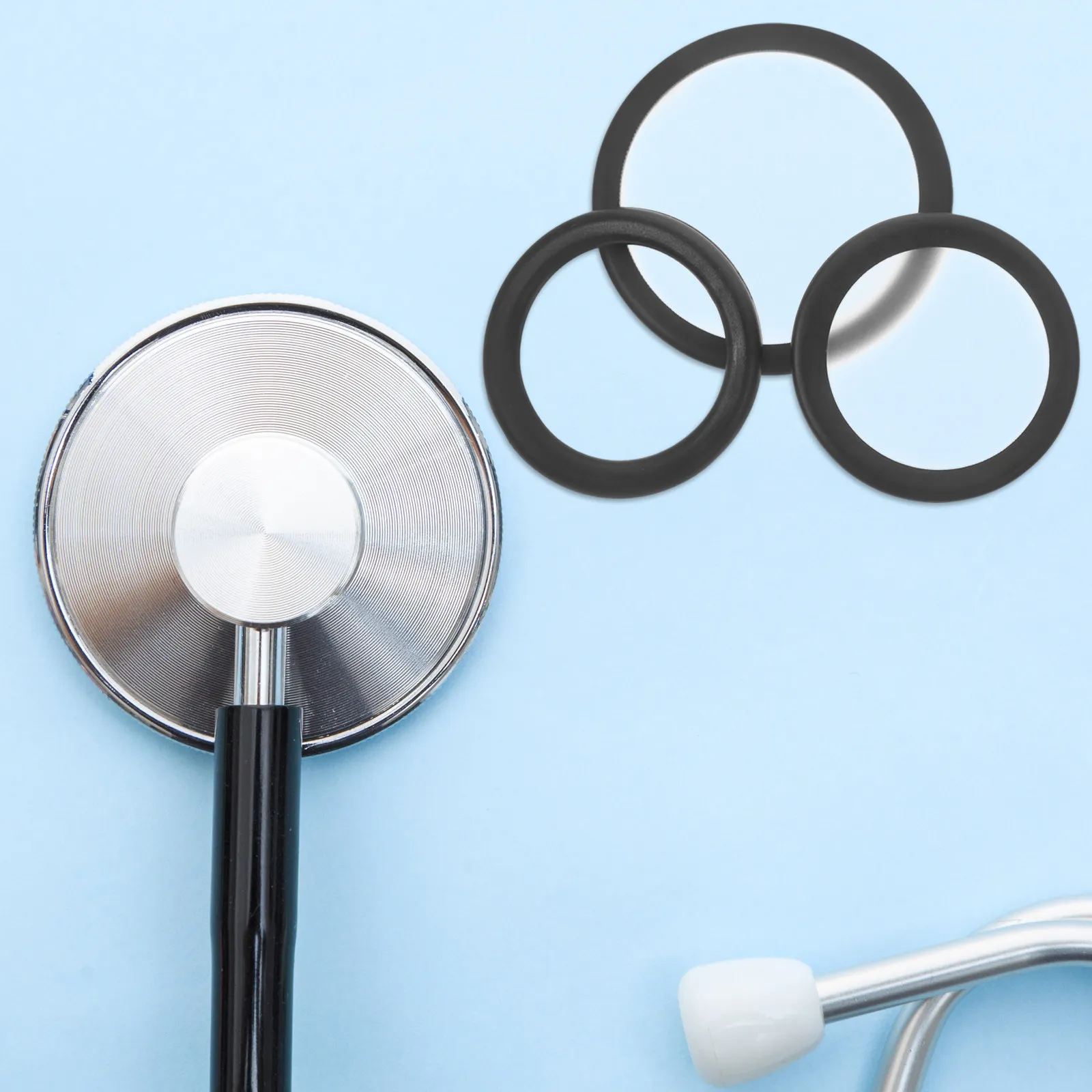 3Pcs Stethoscope Replacement Diaphragm Integrated Frequency Conversion High Sensitivity Accessory for Precise Diagnosis