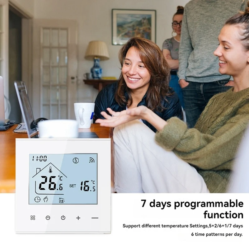 Tuya Warm Floor Thermostat 16A Smart Wifi Temperature Controller Water Heating Thermostat Of Remote Control For Home White