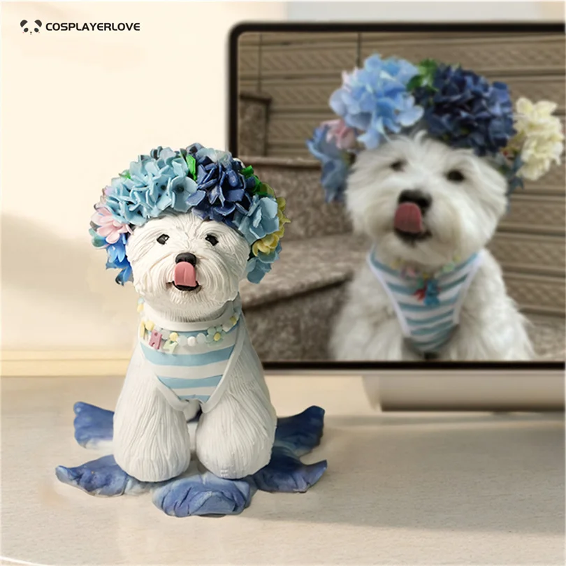 DIY personalización de fotos hecho a mano perro gato mascotas accesorios de utilería estatua de yeso conmemoración de utilería personalizada