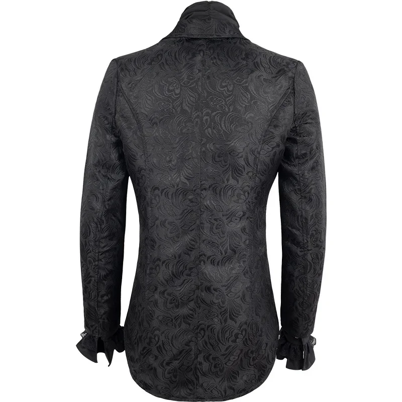 

Vintage Prince Medieval Renaissance Jacket Victorian Edwardian Cosplay Costume New Men Steampunk black short tuxedo Coat