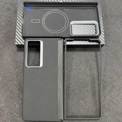 Genuine Real Carbon Fiber Slim For Magsafe Case For Honor Magic V2 MagicV2 Matte Thin Hinge Axis Flip Bulletproof Armor Cover