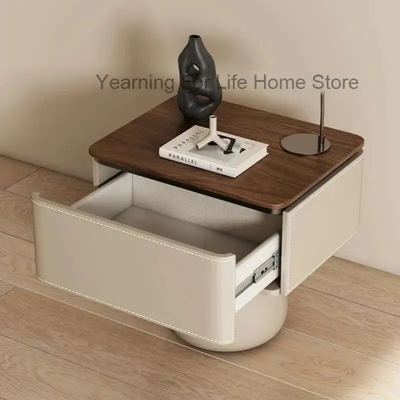 

Trendy Creative Bedside Table Modern Aesthetic Space Saving Nightstands Luxury Minimalist Mesita De Noche Bedroom Furniture
