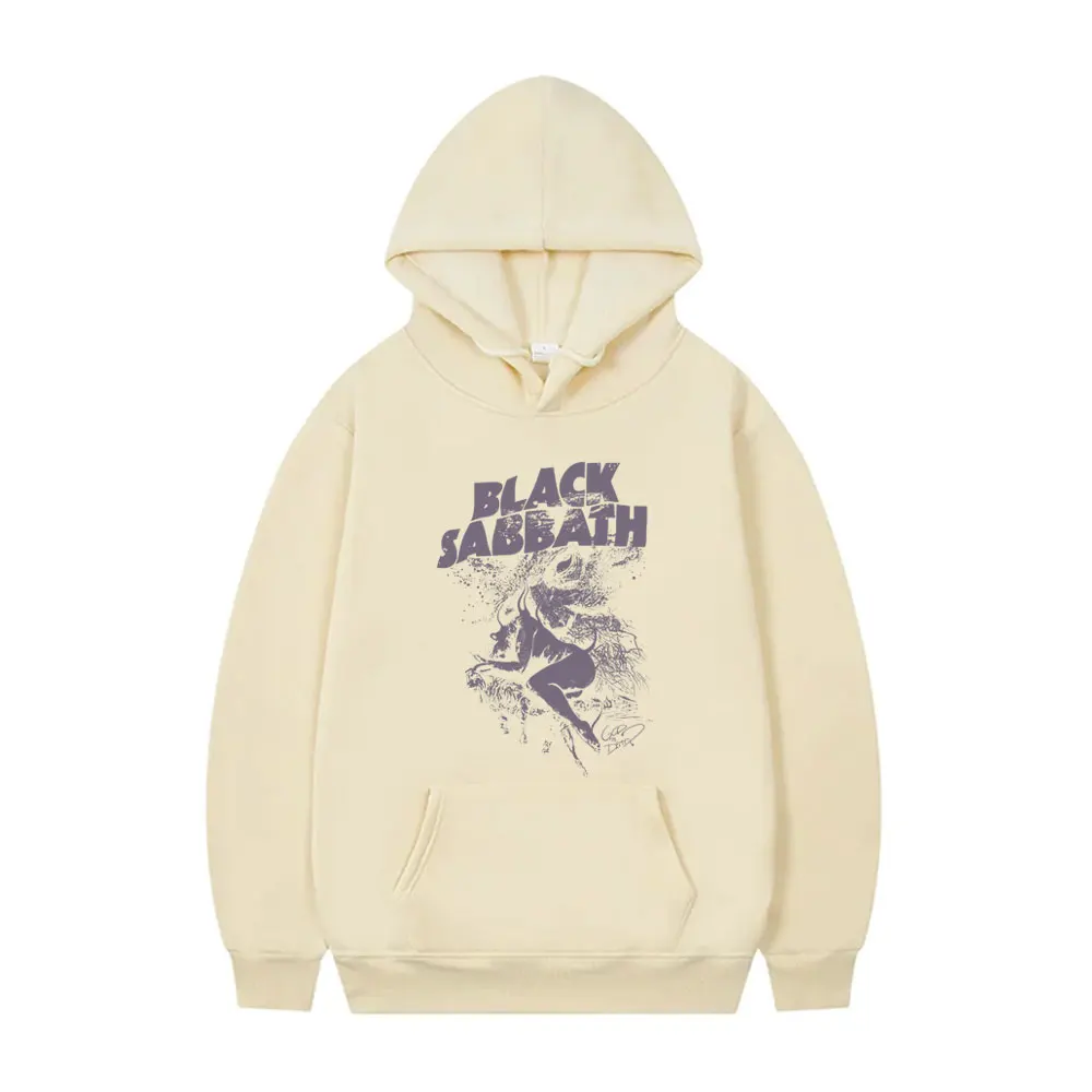 Rock Band Black Sabbath Vintage Hoodie Ozzy Osbourne Pullover Hoodies Men Women Heavy Metal Merch Oversized Hooded Sweatshirt