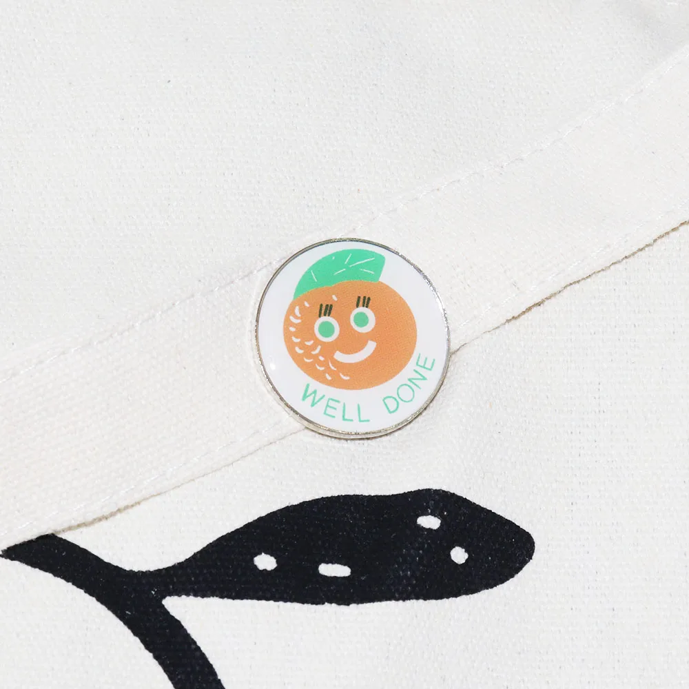 خمر 70s 1977 ويل دون برتقالي نادر التعليم الإبداعي التدريس اكسسوارات موضة التلبيب على ظهره دبوس مجوهرات