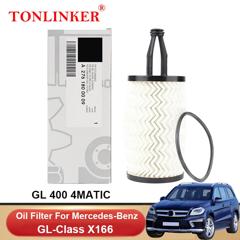 

Масляный фильтр TONLINKER A2761800009 для Mercedes Benz GL CLASS X166 2013 2014 2015 GL400 4matic M276 A2761840025, автомобильные аксессуары