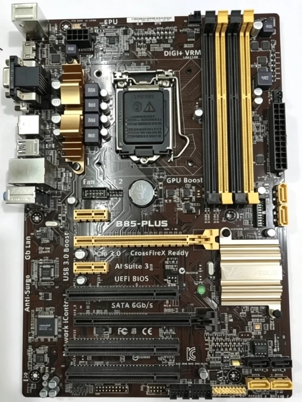 new for ASUS B85-PLUS LGA1150 DDR3 four memory, integrated DVI/VGA main board with baffle