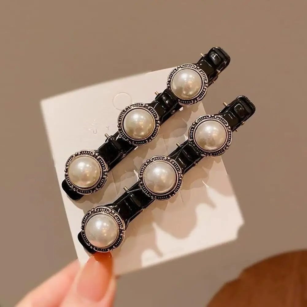 2 pçs dupla camada trançado hairpin cabelo quebrado clipe fixo coreano moda hairpin bandana feminino meninas estilo acessórios