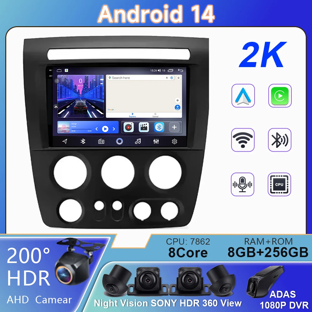 Android For Hummer H3 1 2005 - 2010 Stereo Carplay Car wifi Auto Radio Stereo Multimedia Player GPS Navigation High-performance