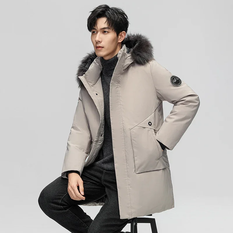 Manteau à Capuche en Coton pour Homme, Parka Longue, Épaisse et Chaude, à la Mode, Nouvelle Collection