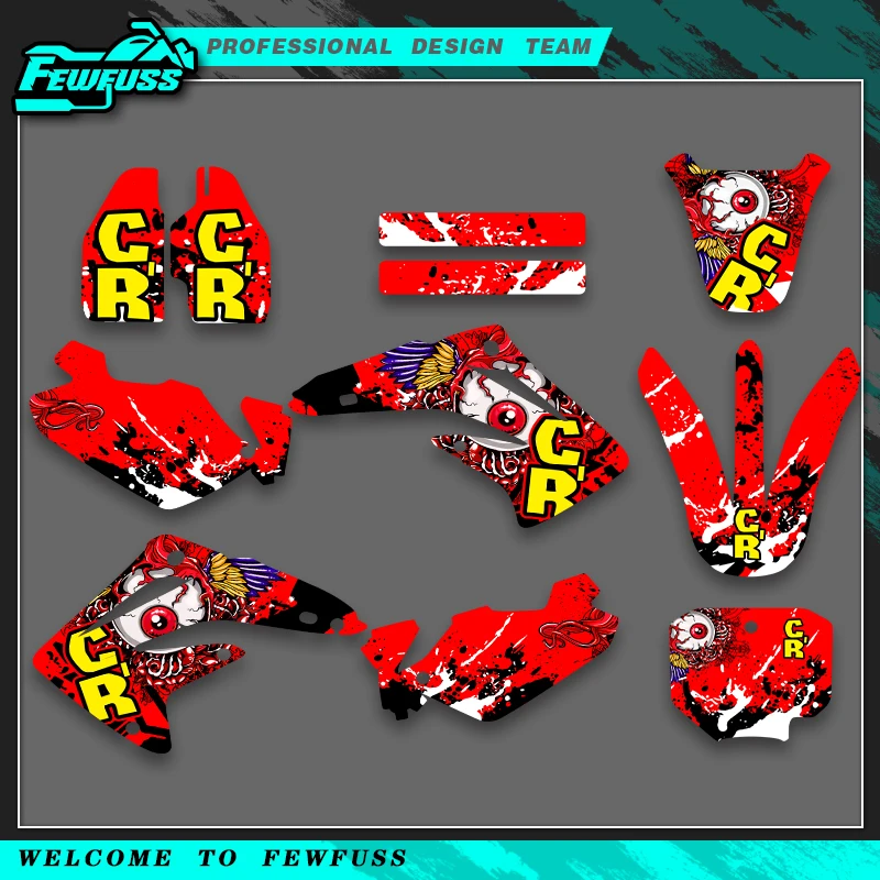 

Fewfuss For HONDA CR85 2003 2004 2005-2012 Graphics Decals Stickers Motorcycle Background Custom Number