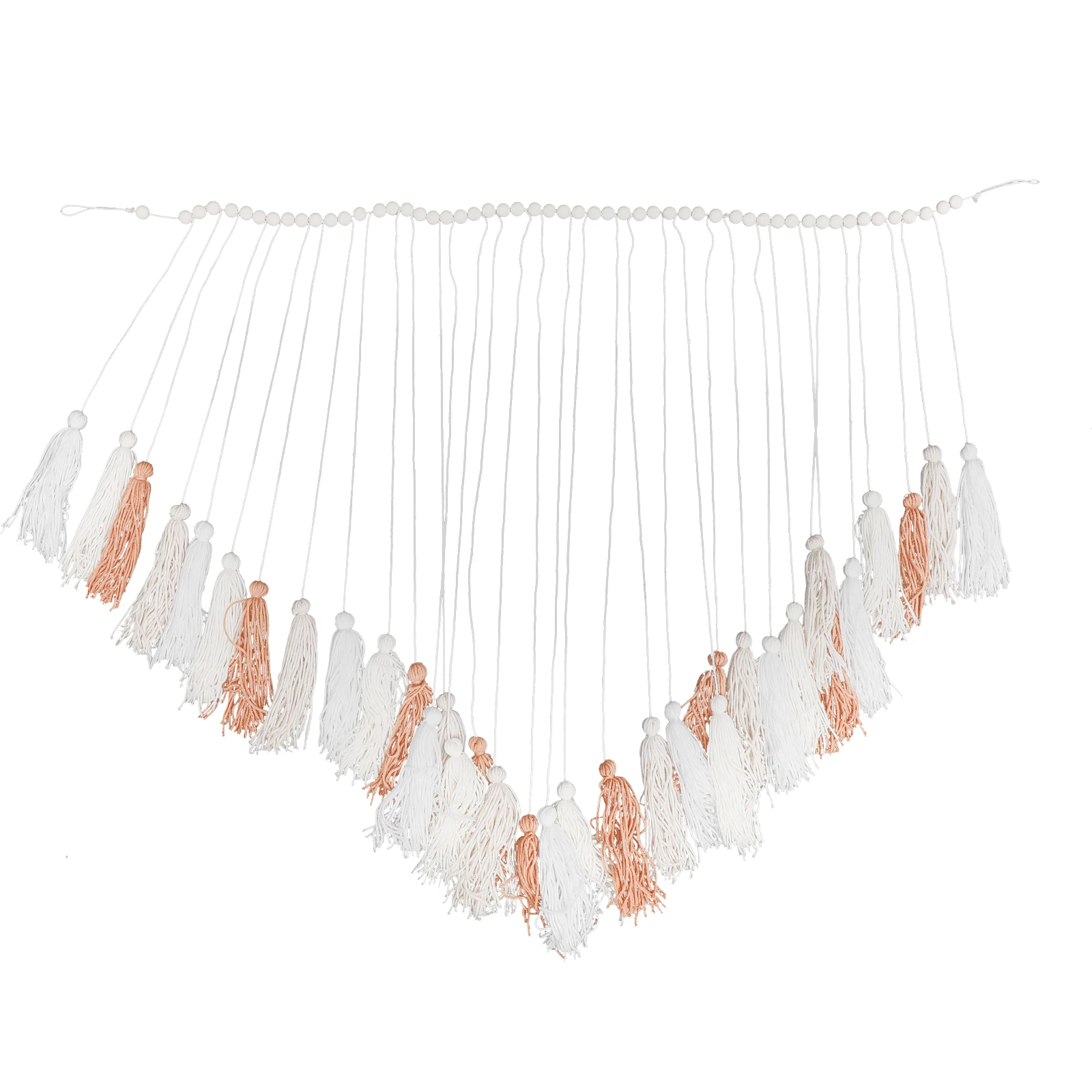 

1Pcs Bohemian Wooden Bead Tassel Wall Hanging Cotton Rope Pendant Decorative Home Office Wall Art Wood Bead Tassel Pendant