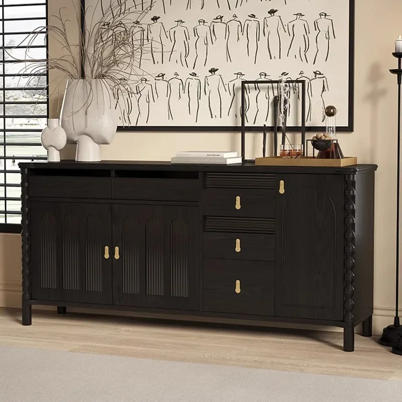 アメリカンヴィンテージ無垢材サイドボード、フランス中世のリビングルーム装飾キャビネット、壁収納、玄関キャビネット