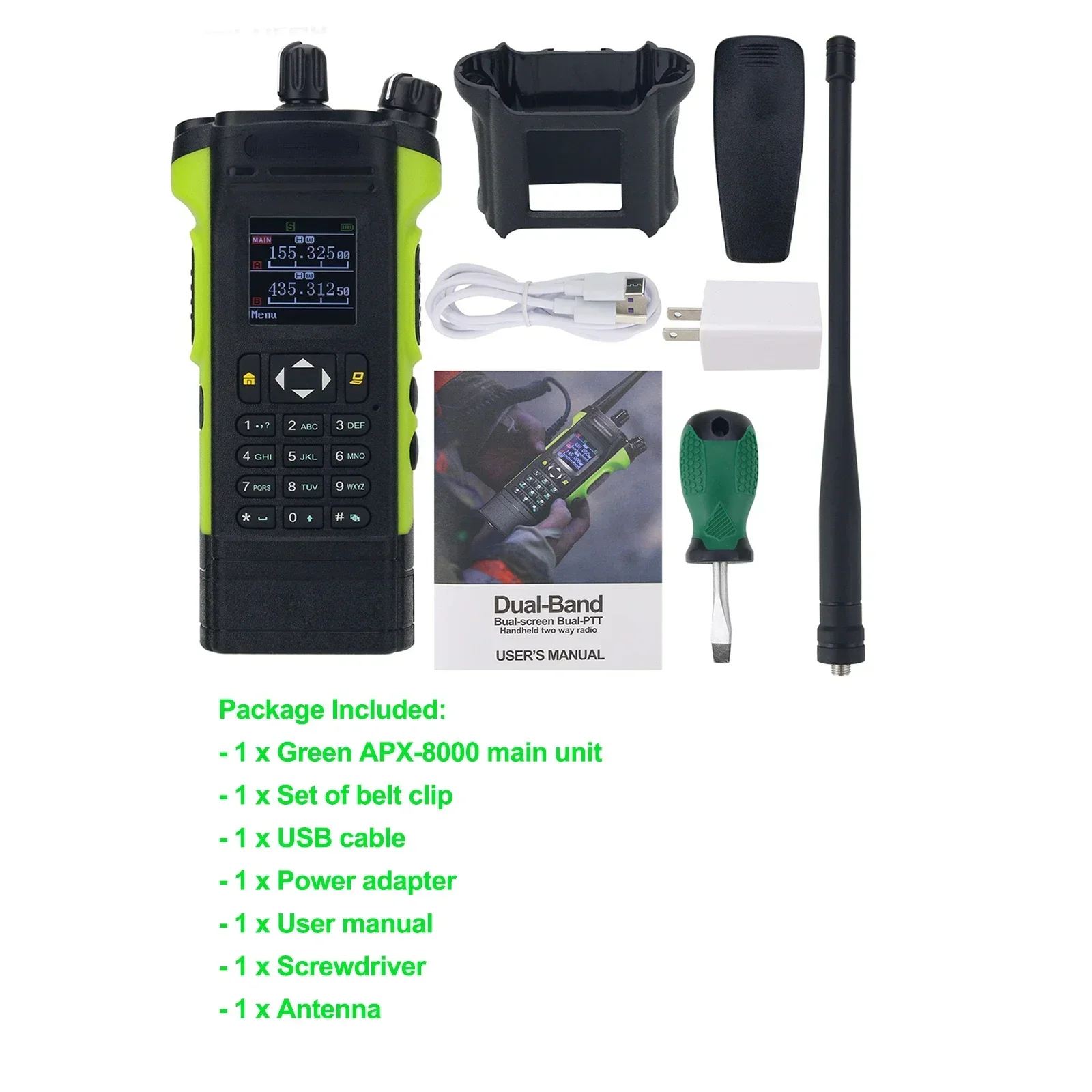 12-W-Dualband-Radio VHF UHF-Handtransceiver mit Dual-PTT-Duplex-Arbeitsmodus