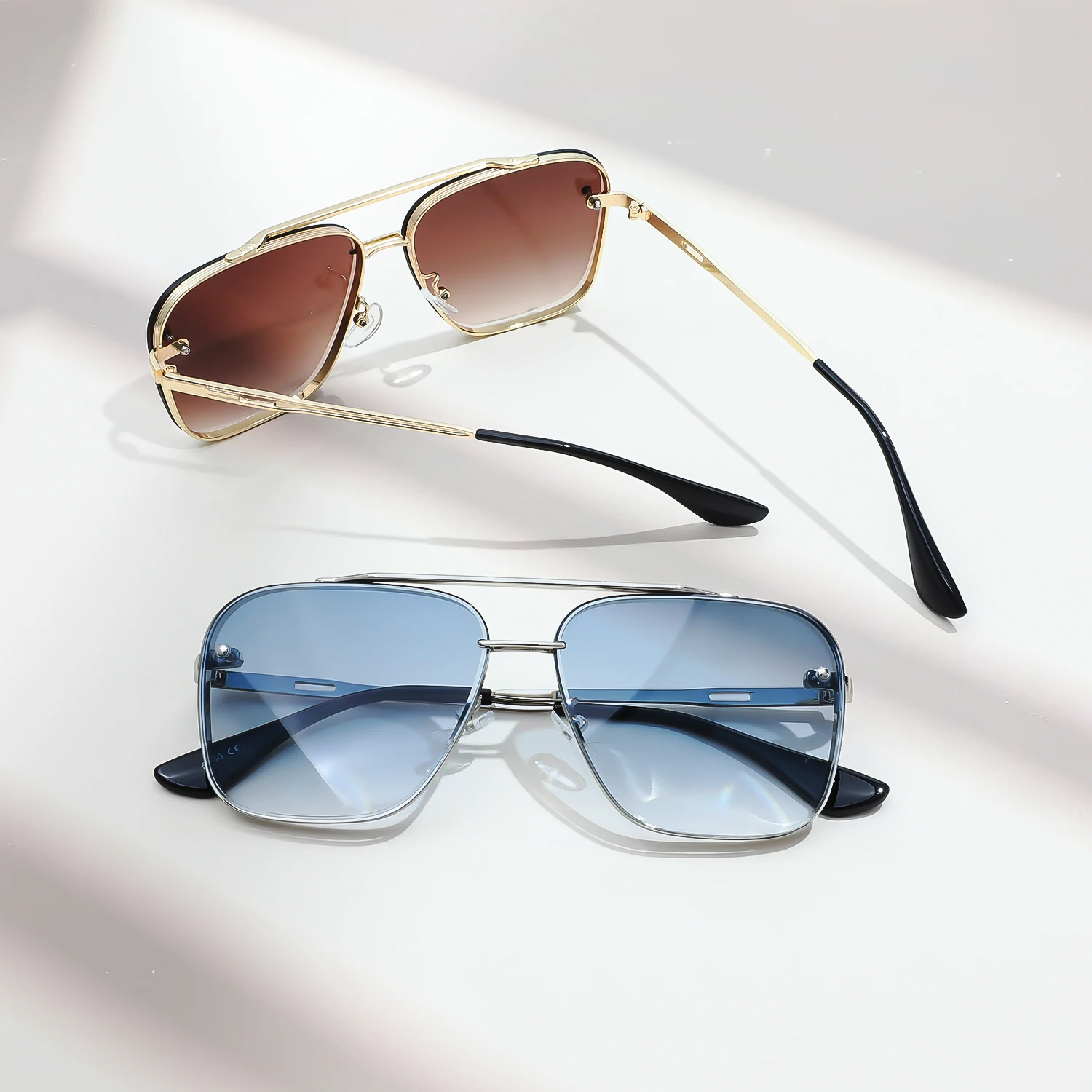 Metall Punk Großen Rahmen Sonnenbrille für Männer Frauen Coole Fahren Gläser Marke Design Quadrat Sonnenbrille Brille UV400 Brillen – Detail 5