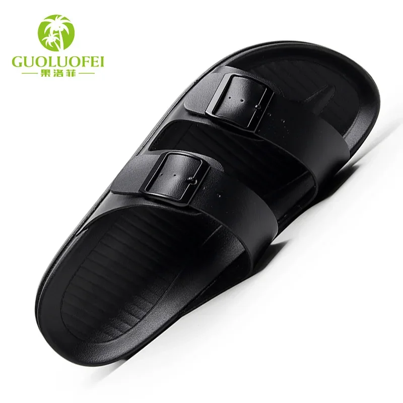 Outdoor Non-slip Beach Sandals Summer Couples Double Buckle sandals Outside.Flop Flops Male Odor-proof Slippers for Men