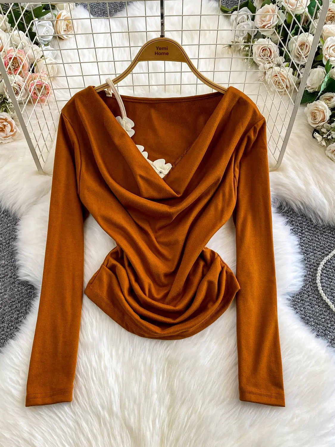 T-shirt da donna sexy slim fit con giunture floreali a vita alta lunga Sve abbigliamento casual quotidiano Ocn anti-ballansione senza imbottitura sul petto