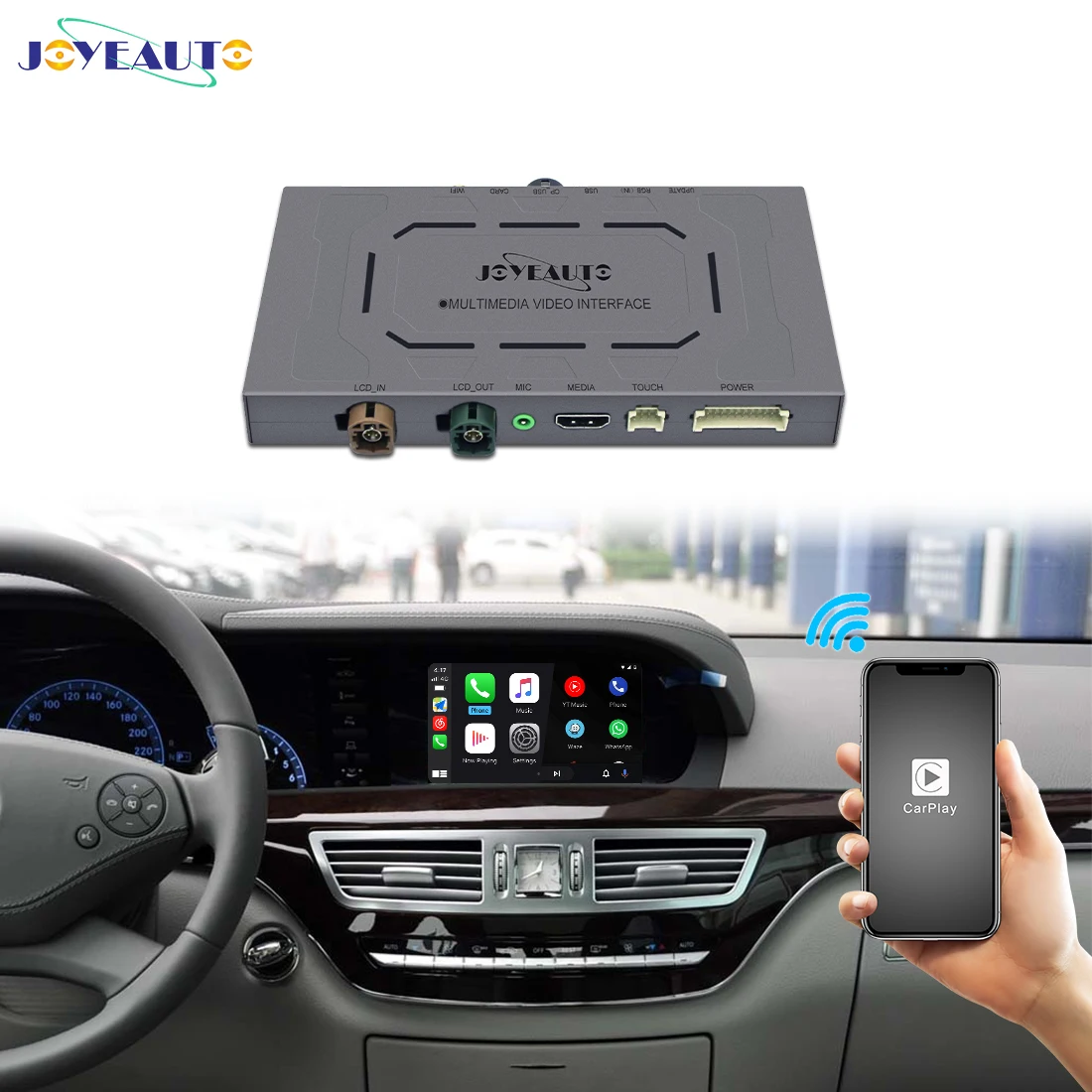 Joyeauto Wireless CarPlay Android Auto Adapter for Mercedes S-Class W221 (2006-2013) with AirPlay & Android Mirroring