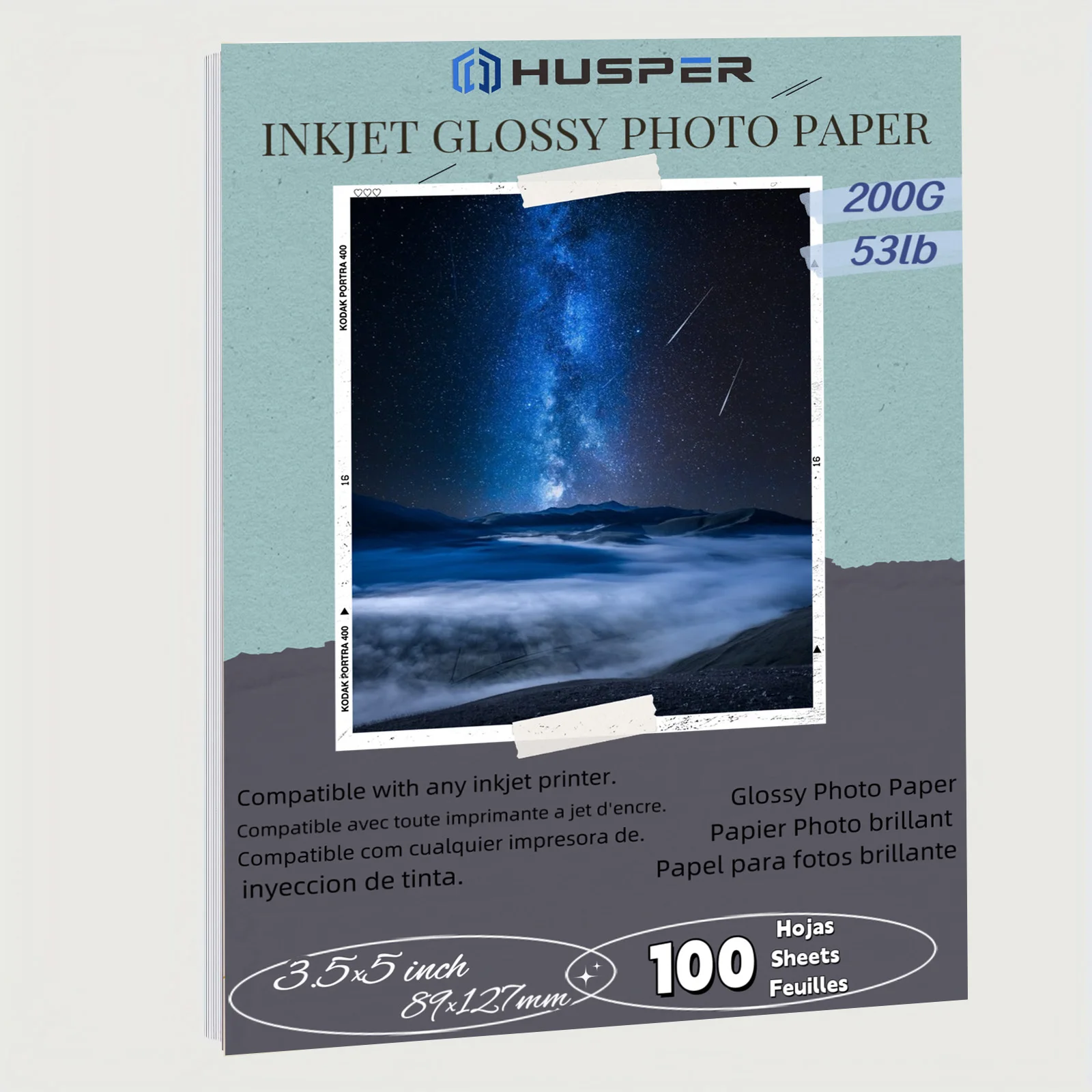 

HUSPER 3.5×5 inch 200G 100 Sheets Inkjet High glossy photo
