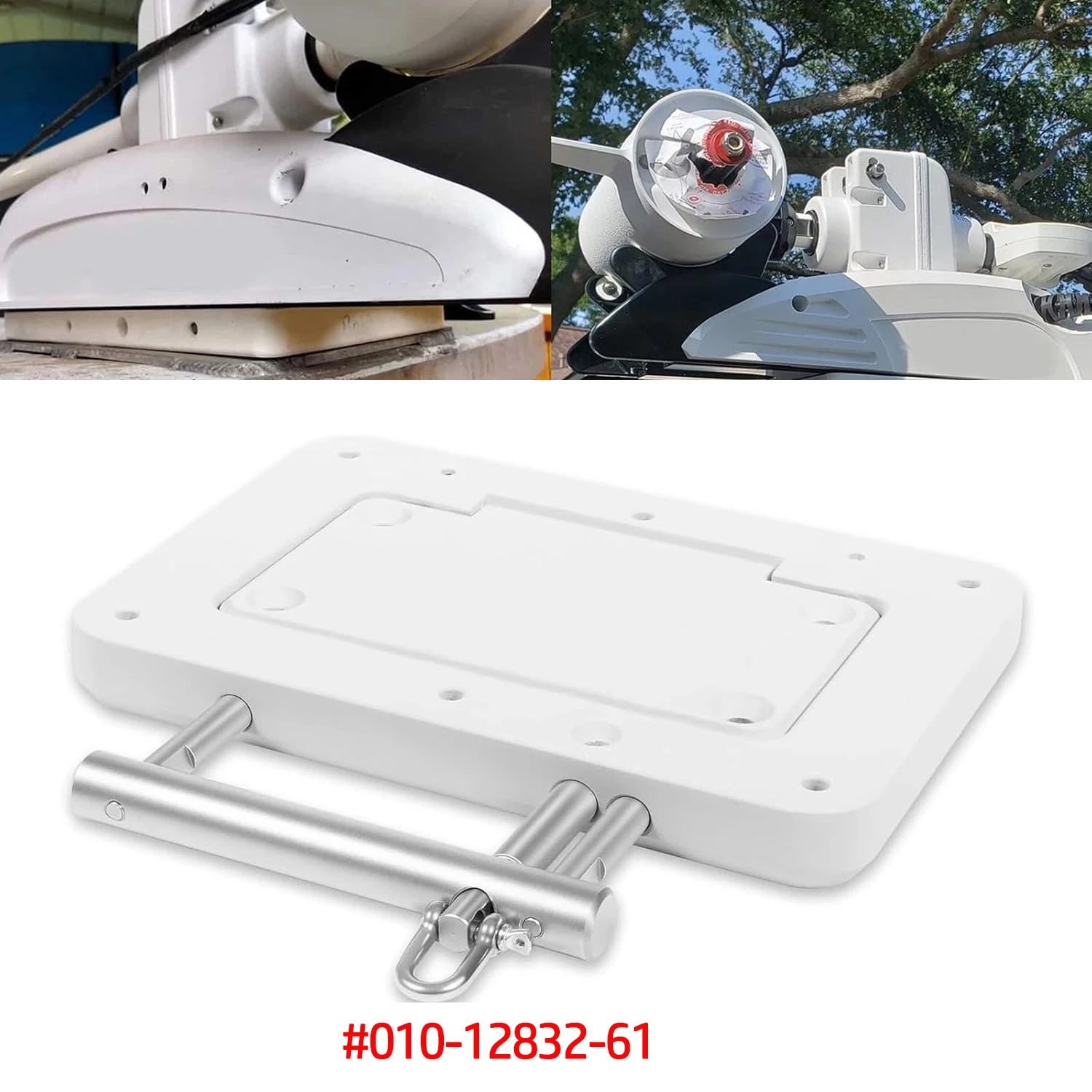 

Quick Release Plate System 010-12832-61 For Garmin Force Kraken Trolling Motor, White Color, Come with Hardware, 010-12832-60