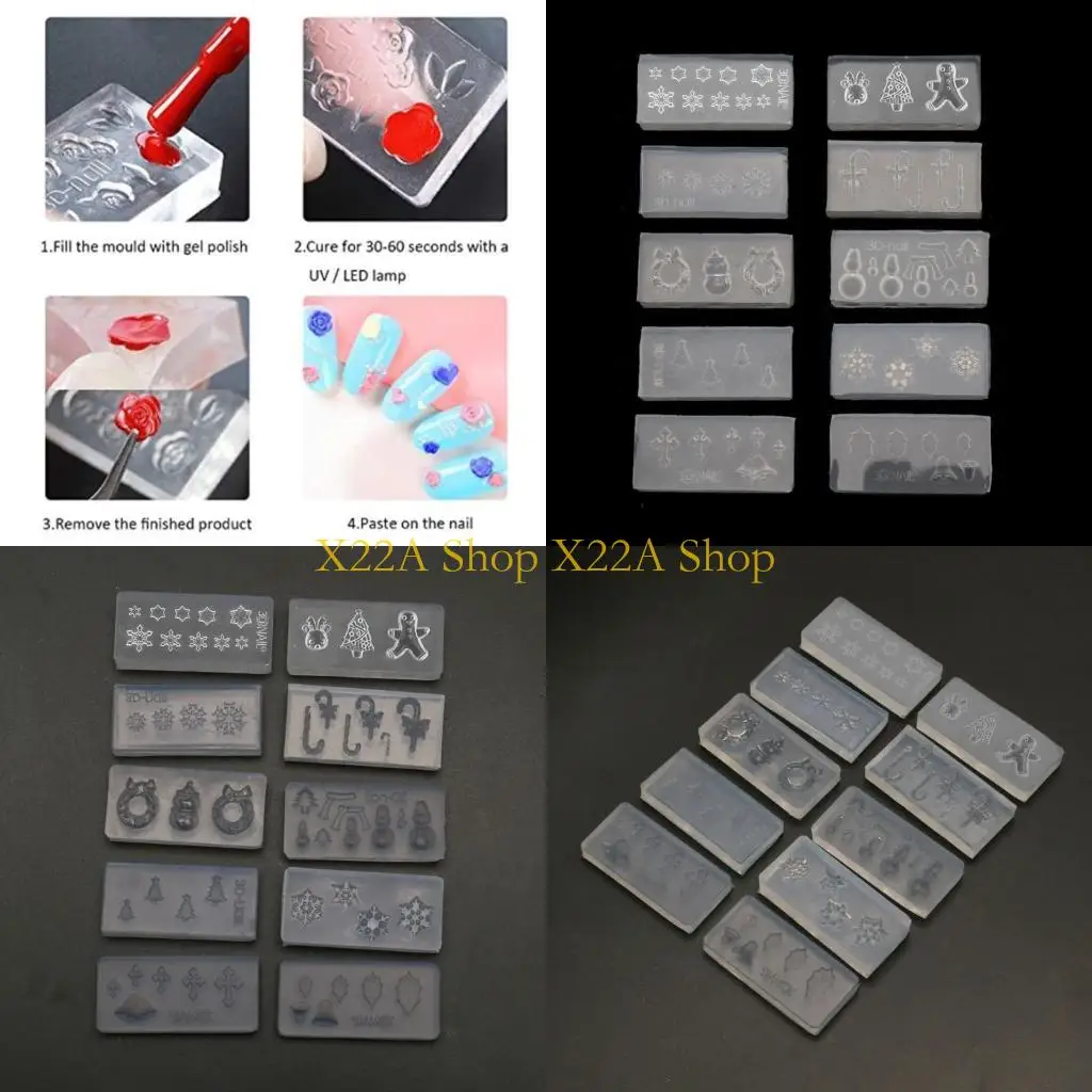 

Unique Art Silicone Mold Christmas Tree Deer Carving Molds Art Craft Tool