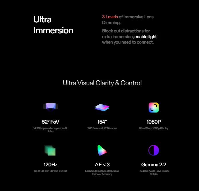 نظارات Xreal Air 2 Ultra The Most Promising Vr/Ar بعد لـ Steam Deck Rog Mac Pc Android Ios Ps5 Xbox