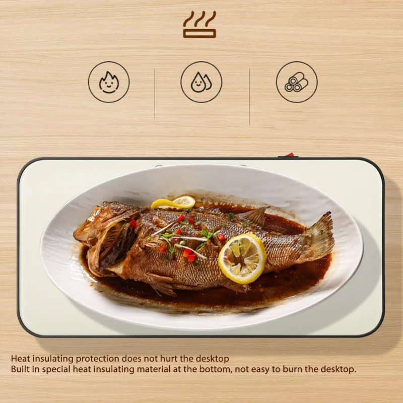 صينية الاحترار الكهربائية درجة حرارة ثابتة التدفئة الزجاج متعددة الوظائف سريع الكهربائية جهاز تسخين الطعام لوحة لمهاجع المكاتب