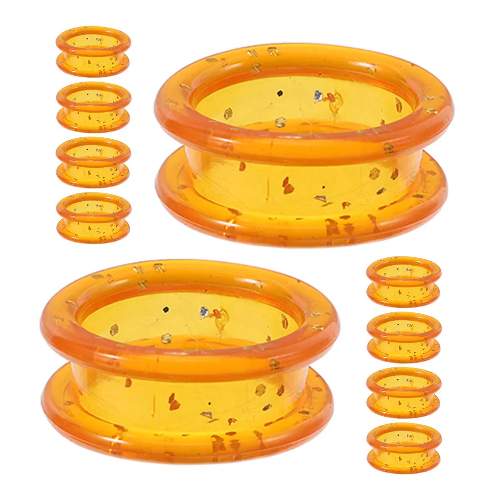 

10Pcs Barber Shear Rings Silicone Thumb Inserts Protector for Grooming Scissors Reduced Hand Fatigue Accessories Yellow