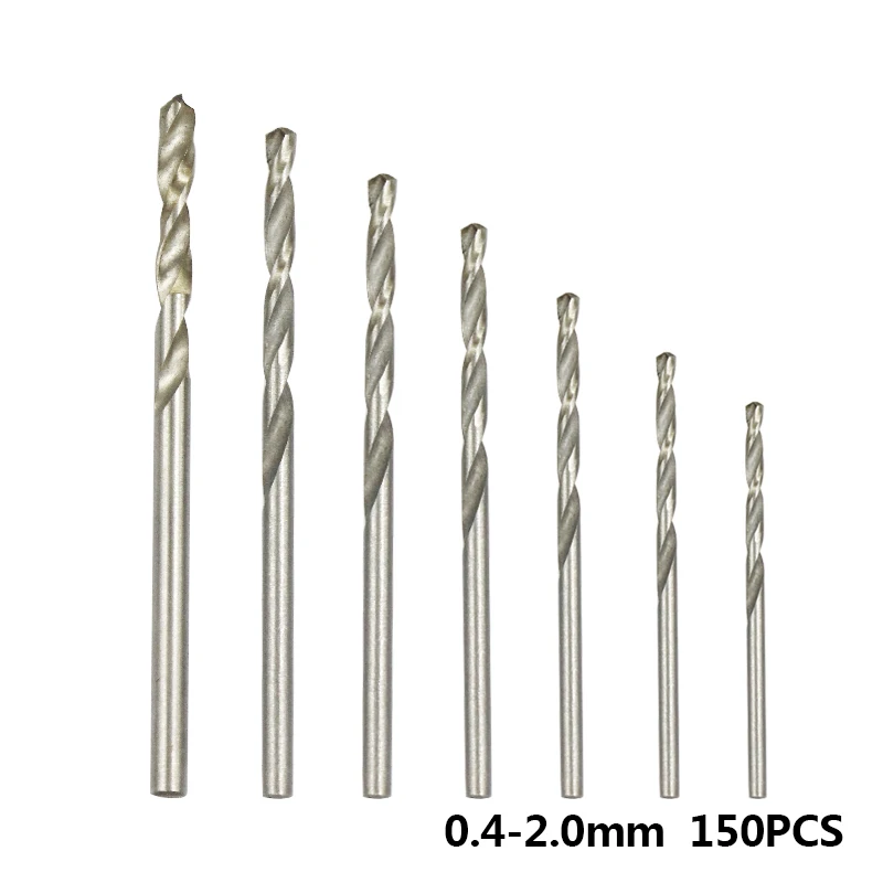 150 PCS HSS Twist Drill Bit Size 0.4mm-3.2mm Metalworking Drill Bit Set Round Shank Mini Drill Bit