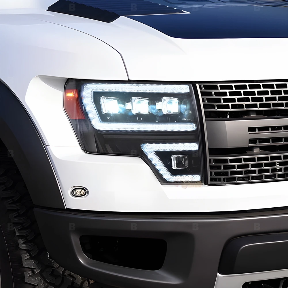 For Ford Raptor F150 2009-2014 LED Car Front Lamps Assembly Upgrade Dynamic Four Projector Lens Auto Headlights Accessories