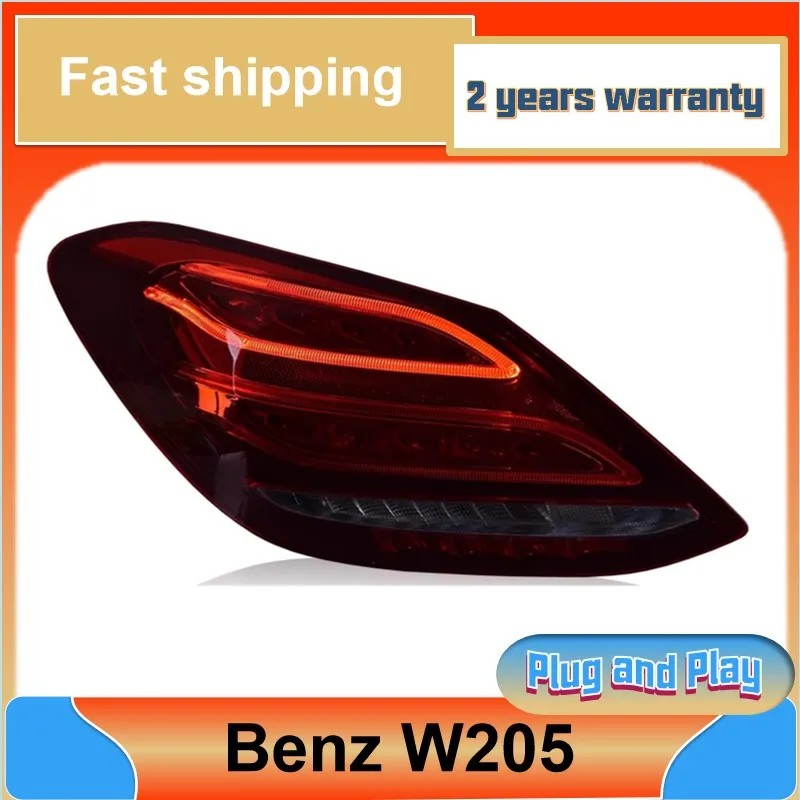 Car Styling for Mercedes-Benz W205 Taillights C180 C200 C260 C280 C300 C Class Tail Lights Rear DRL Fog Brake Turn Signal Revers