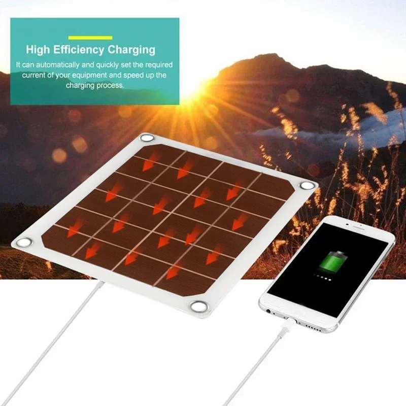 Panel Solar portátil de 50W, cargador de batería Dual USB 5V 2A, placa de células solares, cargador de coche para teléfono, Camping al aire libre